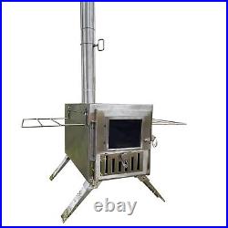 Wood Burning Stove, Portable Camping Stove with Chimney Pipes, Front Window, Wood Burning Stove, Portable Camping Stove with Chimney Pipes, Front Window,
