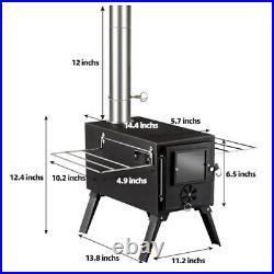 Wood Burning Stove, Tent Camping Stove Portable, Small Wood Stove Alloy Steel