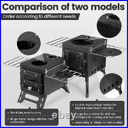 Wood Burning Stove, Wood Stove With Chimney Pipes, Small Camping Wood Stove W Wood Burning Stove, Wood Stove With Chimney Pipes, Small Camping Wood Stove W