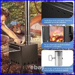 Wood Burning Stove, Wood Stove With Chimney Pipes, Small Camping Wood Stove W Wood Burning Stove, Wood Stove With Chimney Pipes, Small Camping Wood Stove W
