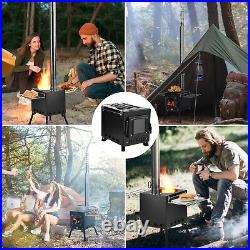 Wood Burning Stove, Wood Stove With Chimney Pipes, Small Camping Wood Stove W Wood Burning Stove, Wood Stove With Chimney Pipes, Small Camping Wood Stove W