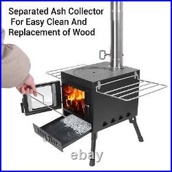 Wood Burning Stove, Wood Stove With Chimney Pipes, Small Camping Wood Stove W Wood Burning Stove, Wood Stove With Chimney Pipes, Small Camping Wood Stove W