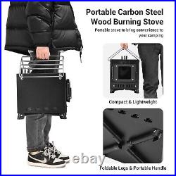 Wood Burning Stove, Wood Stove With Chimney Pipes, Small Camping Wood Stove W Wood Burning Stove, Wood Stove With Chimney Pipes, Small Camping Wood Stove W