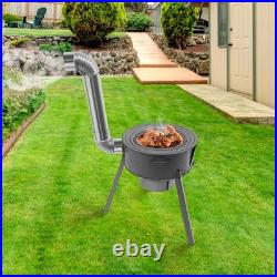 Wood Burning Stove with 3 Wok Rings, Multifunction Wood Burning Stove