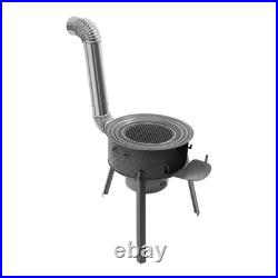 Wood Burning Stove with 3 Wok Rings, Multifunction Wood Burning Stove