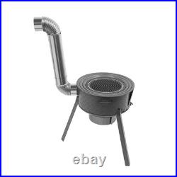 Wood Burning Stove with 3 Wok Rings, Multifunction Wood Burning Stove