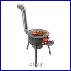 Wood Burning Stove with 3 Wok Rings, Multifunction Wood Burning Stove