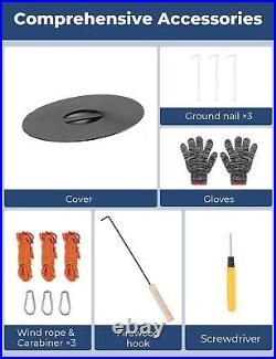 Wood Burning Stove with 7 Section Chimney Pipes for Outdoor Heating & Cooking Wood Burning Stove with 7 Section Chimney Pipes for Outdoor Heating & Cooking