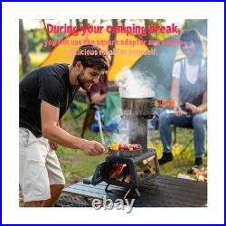 Wood Burning Stove with Fire Window, Portable Tent Stove with 7 Sectional Chim
