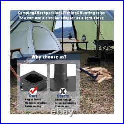 Wood Burning Stove with Fire Window, Portable Tent Stove with 7 Sectional Chim