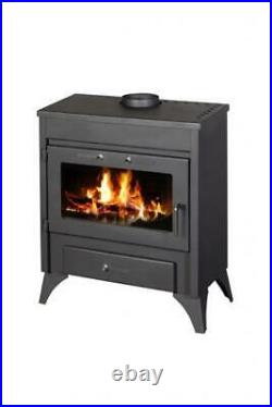 Wood Burning Stove with Integral Boiler 13 kw Fireplace for Central Heating