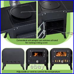 Wood Burning Stove with Jack Chimney Pipes Small Portable for Hot Tent Camping O