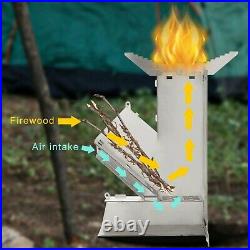 Wood Rocket Stove Collapsible Wood Stove Camping Wood Burning Stove Foldable