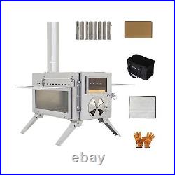 Wood Stove, Camping Wood Stove Include View Glass, Portable Wood Stove With 7