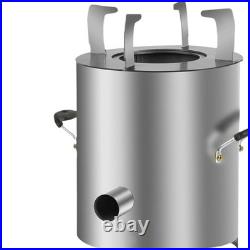 Wood Stove Durability Lightweight Silver Cooking Sturdy Gasification Furnace