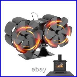 Wood Stove Fan, 12 Blade Fireplace Fan For Wood Burning Stove, Heat Powered Fan