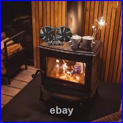 Wood Stove Fan/2-Head Fireplace Fan/For Wood Burning Stove, Heat Powered Fan