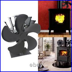 Wood Stove Fan, 5-Blade Fireplace Fan For Wood Burning Stove, Heat Powered Fan