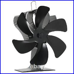 Wood Stove Fan, 6 Blade Fireplace Fan for Wood Burning Stove, Heat Powered fan