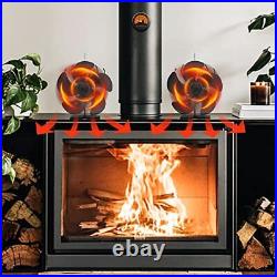 Wood Stove Fan, Fireplace Fan for Wood Burning Stove, Heat Powered fan, Wood