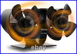 Wood Stove Fan Heat Powered, 8 Blades Fireplace Fan for Wood Burning Stove, Eco