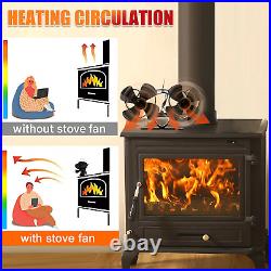 Wood Stove Fan Heat Powered, 8 Blades Fireplace Fan for Wood Burning Stove, Eco