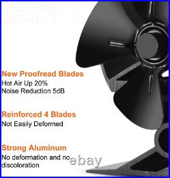 Wood Stove Fan-Small Size, 4 Blades Silent Operation with Small