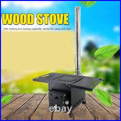 Wood Stove Outdoor Camping Picnic Cook Heating Wood Burning Stove with Pipe New
