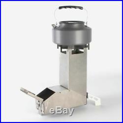 Wood Stove Outdoor Collapsible Wood Burning Stainless Steel Rocket Backpacking