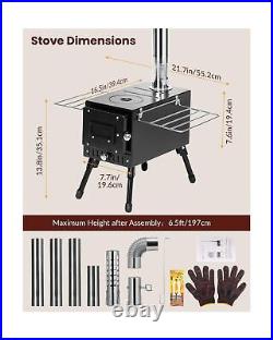 Wood Stove, Outdoor Wood Burning Stove, Camping stove, Portable Tent Stove wi Wood Stove, Outdoor Wood Burning Stove, Camping stove, Portable Tent Stove wi
