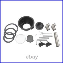 Wood Stove Portable Camping Wood Burning Stove with Chimney Pipe BBQ Stove
