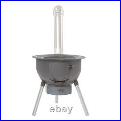 Wood Stove Portable Camping Wood Burning Stove with Chimney Pipe BBQ Stove