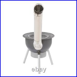 Wood Stove Portable Camping Wood Burning Stove with Chimney Pipe BBQ Stove