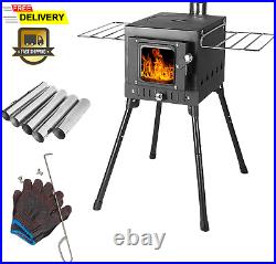 Wood Stove, Portable Camping Wood Stove, Hot Tent Stove with Sectional Chimney