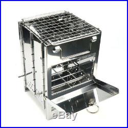 Wood Stove Stainless Steel Foldable Camping BBQ Integrated Wood Burning Stove