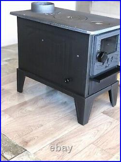 Wood and coal burning cast iron stove, camping, caravan and tent stove