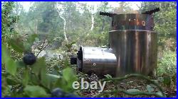 Wood burning backpacking stove with built-in air compressor Airwood Euro-H BM