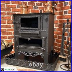 Wood burning stove with oven, cooker stove, oven stove, wood stove
