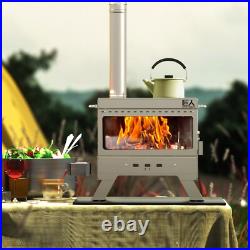 Wood stove, stainless steel camping tent stove, portable wood burning stove
