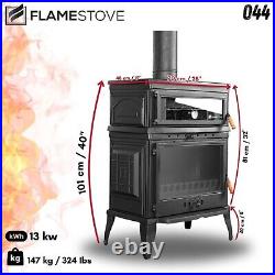 Woody Cast Stove with Oven, Wood Burning Stove, 44,382 BTU, 324 lbs Woody Cast Stove with Oven, Wood Burning Stove, 44,382 BTU, 324 lbs