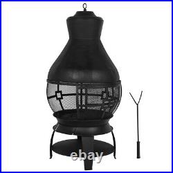 Wrought Iron Chimney Stove Wood Burning Fire Pit Fireplace For Outdoor Household