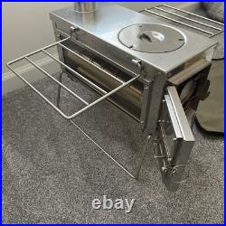 XCMAN Camping Tent Wood Stove with 6 Section Chimney Pipes, Three-View Windows