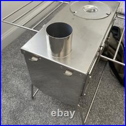 XCMAN Camping Tent Wood Stove with 6 Section Chimney Pipes, Three-View Windows