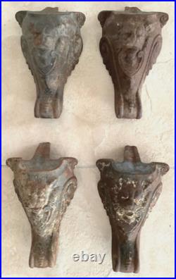 X Large Antique Wood Burning Stove Tub Feet Set 4 Gothic Gargoyle Lion 4.5 lb ea
