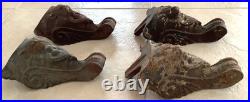 X Large Antique Wood Burning Stove Tub Feet Set 4 Gothic Gargoyle Lion 4.5 lb ea