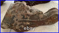 X Large Antique Wood Burning Stove Tub Feet Set 4 Gothic Gargoyle Lion 4.5 lb ea