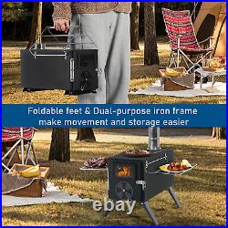 YUMEBUY Outdoor Camping Stove Camp Tent Stove, Portable Wood Burning Stove with