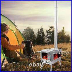(ZB-360B)Outdoor Camping Wood-burning Stove Stainless Steel Foldable Tent W (ZB-360B)Outdoor Camping Wood-burning Stove Stainless Steel Foldable Tent W
