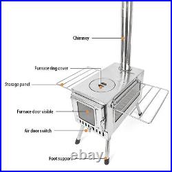 (ZB-360B)Outdoor Camping Wood-burning Stove Stainless Steel Foldable Tent W (ZB-360B)Outdoor Camping Wood-burning Stove Stainless Steel Foldable Tent W