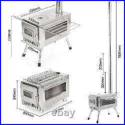 (Z-360B)Camping Tent Stove Portable Wood Burning Stove With 5 Pipes For Cam EMB (Z-360B)Camping Tent Stove Portable Wood Burning Stove With 5 Pipes For Cam EMB